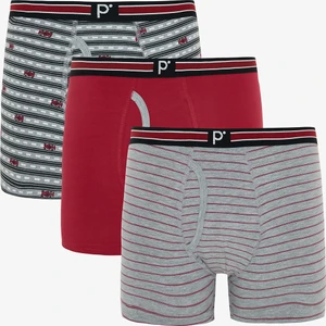 Erkek Red Dots Puantiye Desenli Organik 3'lü Boxer