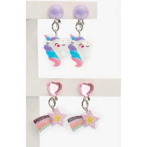 Kız Çocuk Unicornlu 4'lü Küpe Seti