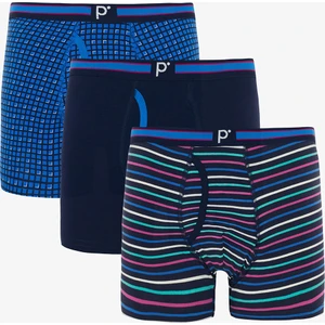 Erkek Bluedot Çizgili Organik 3'lü Boxer