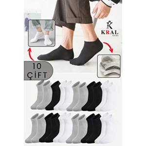 Kadın - Erkek (10 Çift ) Düz Desen Ekonomik Bilek Boy Patik Çorap