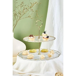 Goblen 2 Katlı Pasta/kurabiyelik/şekerlik Sunum Standı