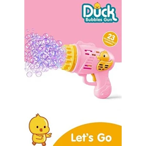 Duck Çok Delikli Pilli Köpük Atan Tabanca Oyuncağı 23 Delikli Bubble Gun