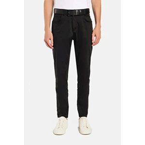 Erkek Regular Fit Rahat Kesim Kanvas Siyah Pantolon