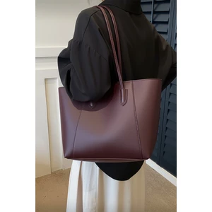 Kadın Cherry Basic Fermuarlı Tote El ve Omuz Çantası