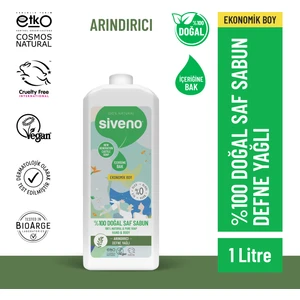 %100 Doğal Sıvı Kastil Sabun Defne Yağlı Yoğun Nemlendirici Arındırıcı Bitkisel Vegan 1000 ml