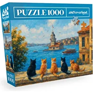 1000 Parça Puzzle - Maiden's Tower Cats (Kız Kulesi Kedileri)
