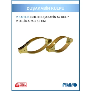 Duşakabin Cam Kapı Ay Kulp 4 Adet Duşakabin Kolu Gold