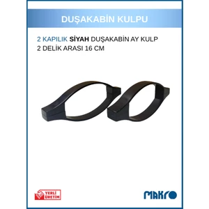 Duşakabin Cam Kapı Ay Kulp 4 Adet Duşakabin Kolu Siyah