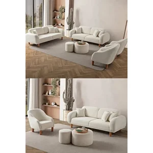 Regnum Koltuk Takımı 3+3+1+1 Krem Renk