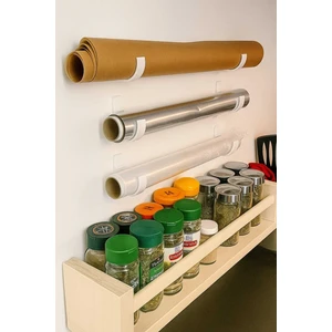 6 Yuvalı Kendinden Yapışkanlı Streç Film, Alüminyum Folyo, Pişirme Kağıdı Düzenleyici Askı Aparatı