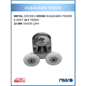 Duşakabin Tekerleği Üst Teker Metal Gövde Teker Çapı 22 mm