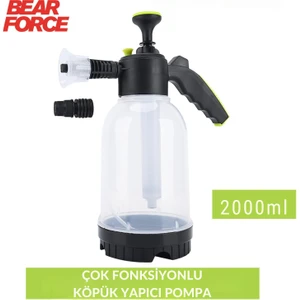 Bear Force Köpük Yapıcı Pompa 2 Litre Köpük Pompası Basınçlı El Pompası Araç Yıkama Şeffaf Oto Bakım
