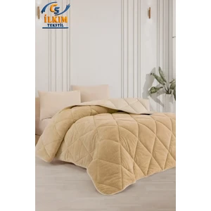 ''HEDİYELİ'' Cs Tek Kişilik Lüx Kahverengi Welsoft Yorgan Çift Taraflı 155X215