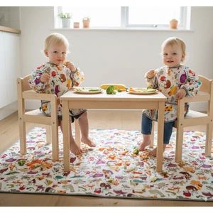 2-4yaş, Zoo, Uzun Kollu, Cepli, Makinede Yıkanabilir Bebek Mama Önlüğü, Önlük