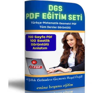 DGS Hazırlık Eğitim Seti (700 Sayfalık PDF Kitap + Görüntülü Dersler)