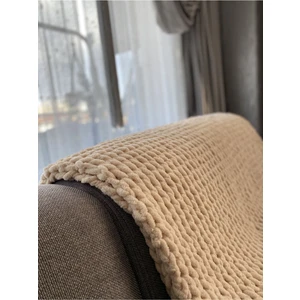 Krem Puffy El Örgüsü Battaniye