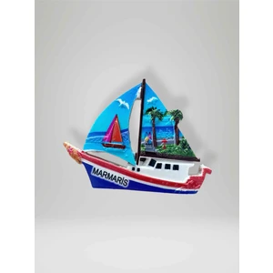 Marmaris Temalı Polyester Magnet Buzdolabı Süsü