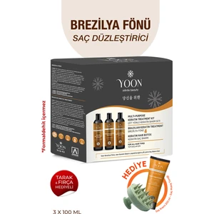 Brezilya Fönü & Keratin Saç Düzleştirme İşlemi Sağlayan ve Besleyen Çift Yönlü Yoğun Saç Bakım Seti