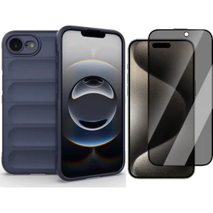 iPhone 16E Uyumlu Kılıf Esnek Tpu Oyuklu Arka Yüzey Tasarımlı Vendas Etnik Silikon Kapak + Hayalet Ekran Koruyucu