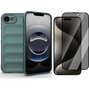 iPhone 16E Uyumlu Kılıf Esnek Tpu Oyuklu Arka Yüzey Tasarımlı Vendas Etnik Silikon Kapak + Hayalet Ekran Koruyucu