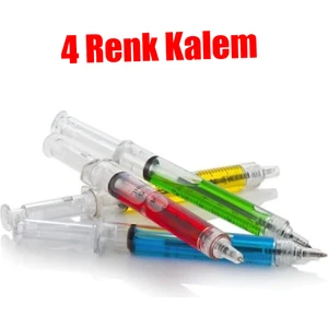 Şırınga Şeklinde Basmalı Kalem 4 Adet