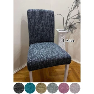 Jakarli Sandalye Örtüsü Çubuk Desen Yüksek Esnekli Sandalye Kılıfı (1 Adet)
