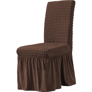 Brürümcük Etekli Sandalye Kılıfı, Lastikli,esnekli Sandalye Örtüsü 1 Adet