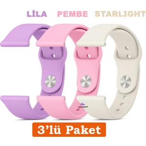 Redmi Watch 5 Active / Redmi Watch 5 Lite Uyumlu 22MM 3'lü Paket Silikon Kordon Seti