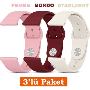 Redmi Watch 5 Active / Redmi Watch 5 Lite Uyumlu 22MM 3'lü Paket Silikon Kordon Seti