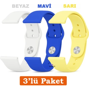 Redmi Watch 5 Active / Redmi Watch 5 Lite Uyumlu 22MM 3'lü Paket Silikon Kordon Seti
