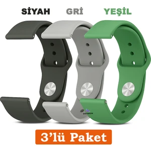 Redmi Watch 5 Active / Redmi Watch 5 Lite Uyumlu 22MM 3'lü Paket Silikon Kordon Seti