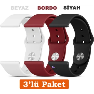 Redmi Watch 5 Active / Redmi Watch 5 Lite Uyumlu 22MM 3'lü Paket Silikon Kordon Seti