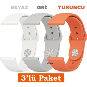 Redmi Watch 5 Active / Redmi Watch 5 Lite Uyumlu 22MM 3'lü Paket Silikon Kordon Seti