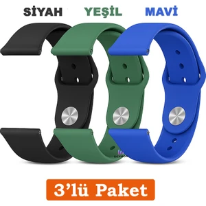 Redmi Watch 5 Active / Redmi Watch 5 Lite Uyumlu 22MM 3'lü Paket Silikon Kordon Seti