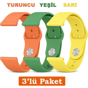 Redmi Watch 5 Active / Redmi Watch 5 Lite Uyumlu 22MM 3'lü Paket Silikon Kordon Seti