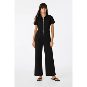 Kısa Kollu Denim Tulum