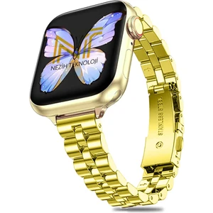 Apple Watch Seri 2/3/4/5/6/7/8/9/se 38MM-40MM-41MM Seri 10 42MM Uyumlu Ince Tasarım Kordon