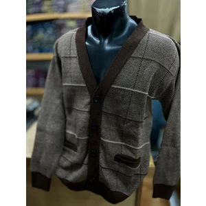 Erkek Triko Düğmeli Cepli Desenl Ihırka