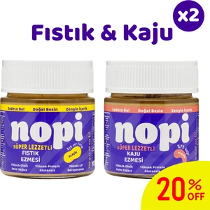 Nopi Ikili Set - Klasik Yer Fıstığı & Kaju Ezmesi (2 x 200 G)