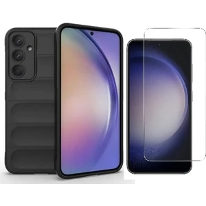 Galaxy S25 FE Uyumlu Kılıf Esnek TPU Oyuklu Arka Yüzey Tasarımlı Vendas Etnik Silikon Kapak + Nano Ekran Koruyucu