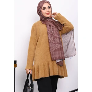 Bisküvi Volanlı Angora Yumoş Triko Tunik