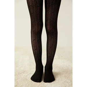 Siyah Kız Çocuk Desenli Külotlu Çorap