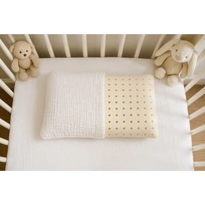 Hb&victory Hava Kanallı Ortopedik Visco Bebek Yastığı 40X26 cm Terletmeyen 1 Yastık + %100 Pamuk Müslin Kılıf