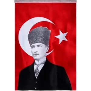 Inter Atatürklü Bayrak 70X105 Atatürklü Türk Bayrağı