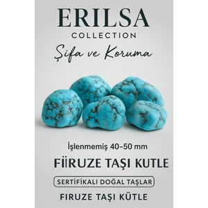 Tesbih Atölyesi Sertifikalı Ham İşlenmemiş Firuze (Turkuaz) Taşı Kütle – İran Firuze 40-50 mm