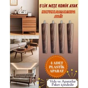 5'lik Meşe Koltuk&sehpa&baza Ayakları 12CM-15CM-20CM-25CM-30CM-35CM