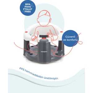 Baby Jem Önden Açılır Banyo ve Mama Oturağı Beyaz Minderi 2'li Set