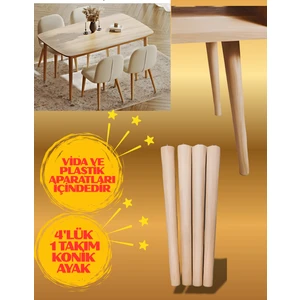 50CM 4'lük Ham Konik Masa&sehpa&sandalye Ayakları