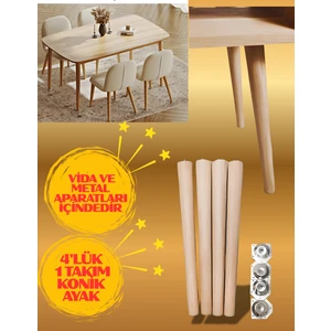 50CM 4'lük Ham Konik Masa&sehpa&sandalye Ayakları