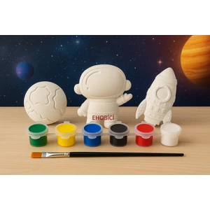 Ehobici Taş Boyama Uzay Seti 6 Renk Akrilik Boya 5ml + Fırça